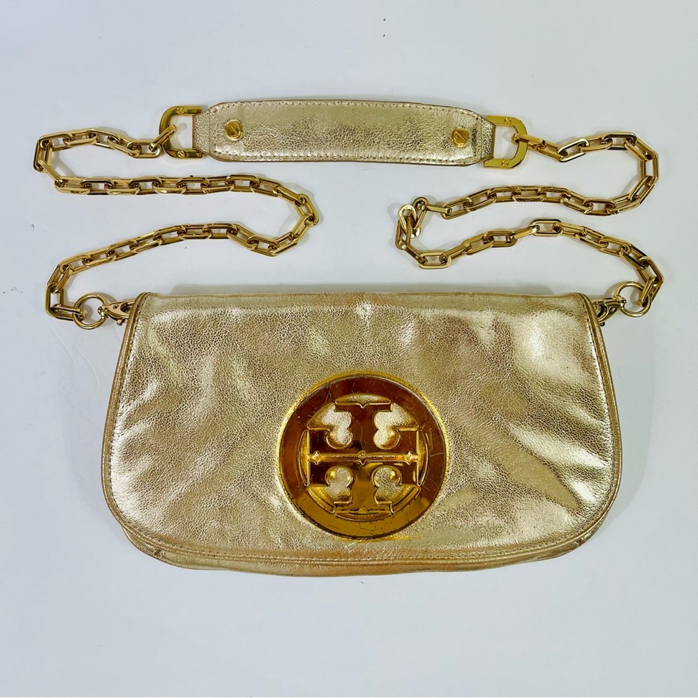 Tory Burch Reva Gold Chain Shoulder Bag - Picture 16 of 16
